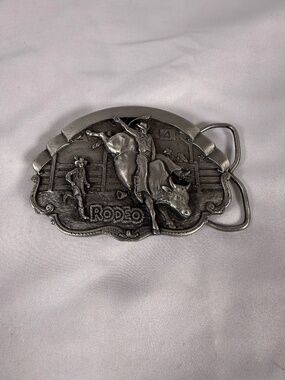 Vintage Bergamot Brass Works Rodeo Belt Buckle 1981